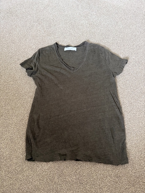 Vince Tops - Vince Olive V-Neck Short Sleeve Tee